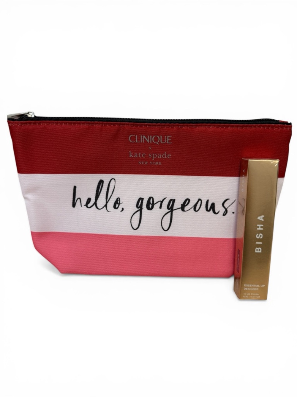 BISHA NIB Matte Lip Liner in Brooklyn w/ New Clinique x Kate Spade Cosmetic Bag